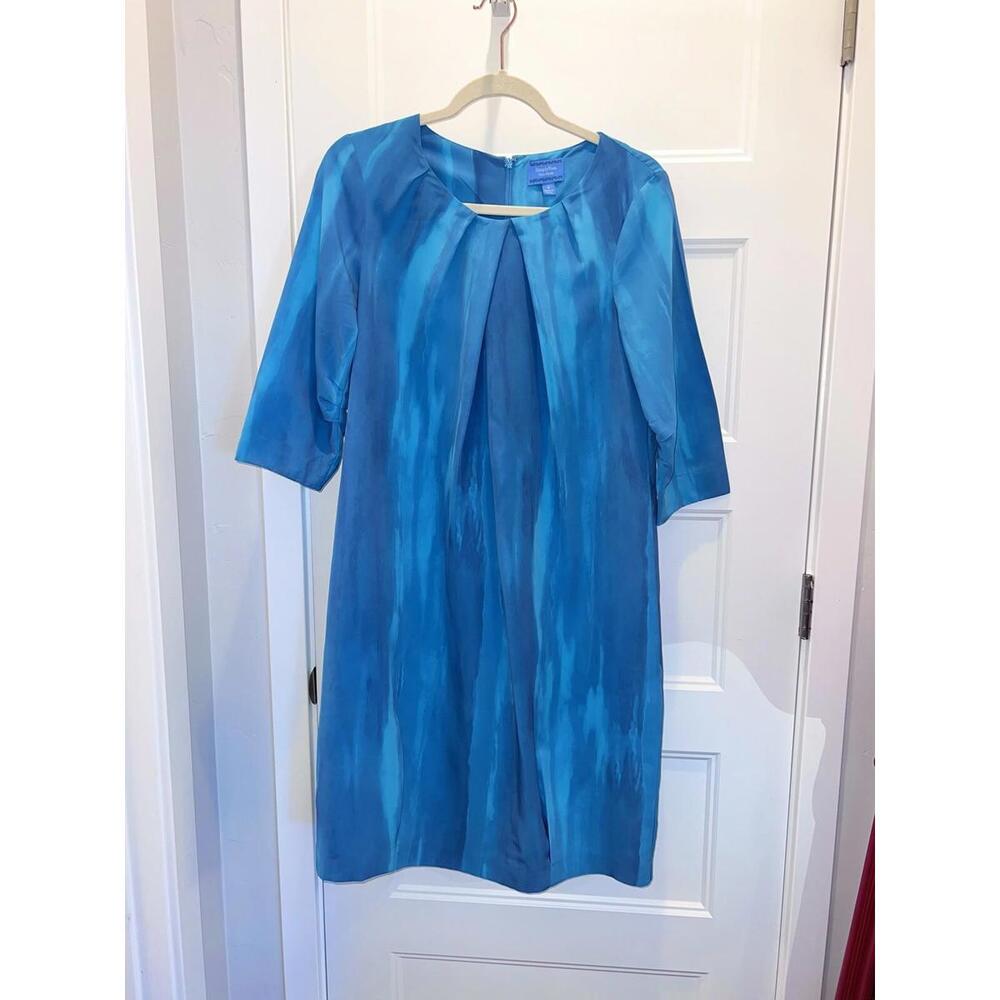 Size 8 Simply Vera Vera Wang Stunning Blue/Teal Shift Cocktail Party Dress!